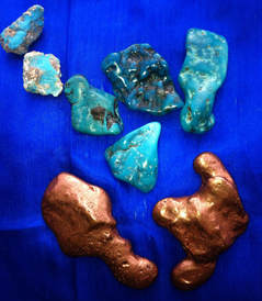 Turquoise and Copper crystals